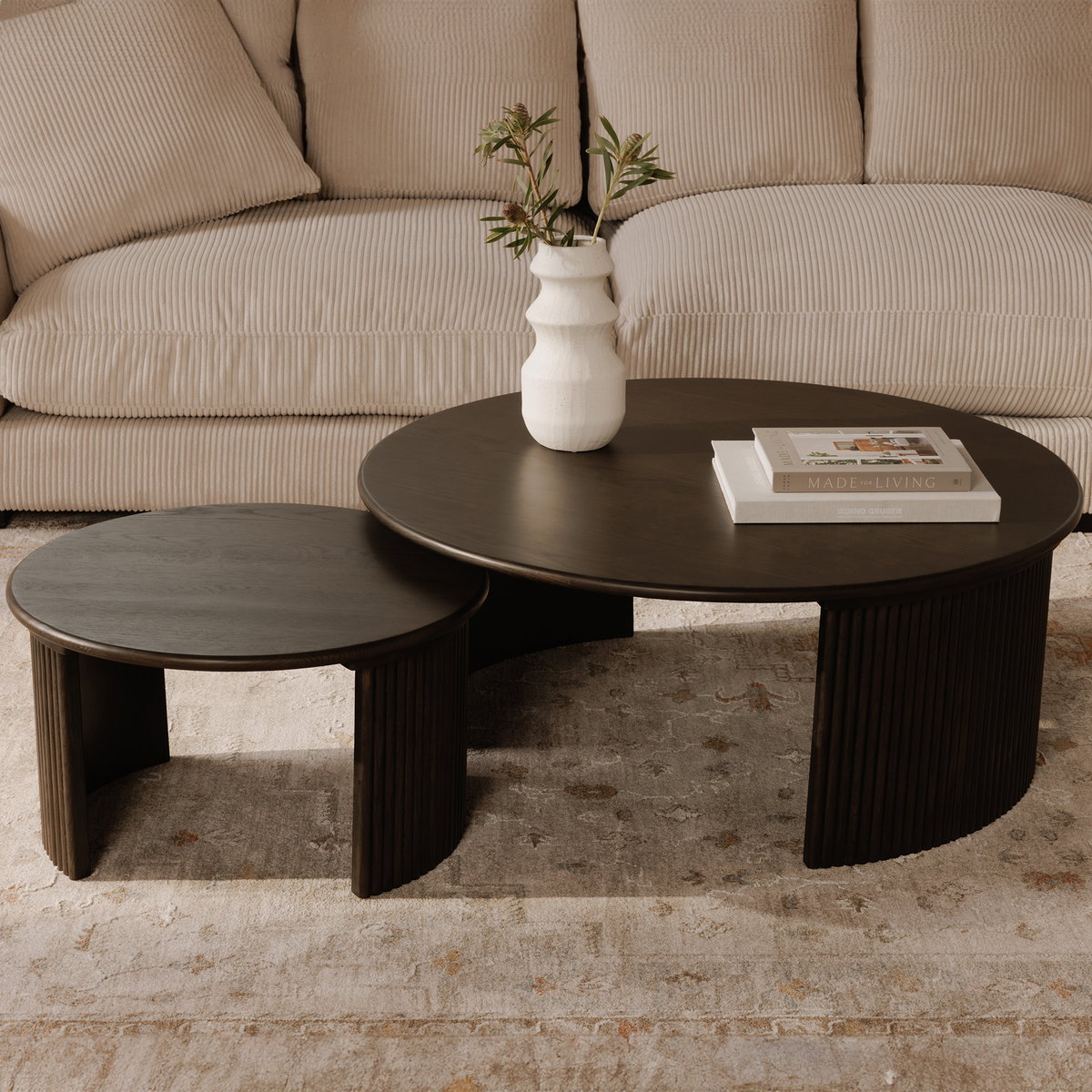 Penny Small Coffee Table Dark Brown, by Moe's Home, 24" width x 13.75" height x 24" depth View 11