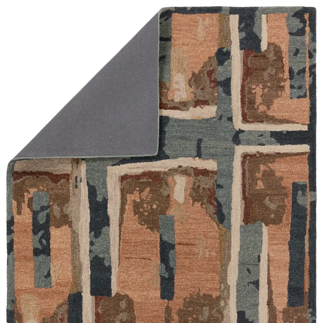 Zoe Bios By Jaipur Living Balsa HNC04 Handmade Abstract Peach and Blue Area Rug (8'x10') large image 