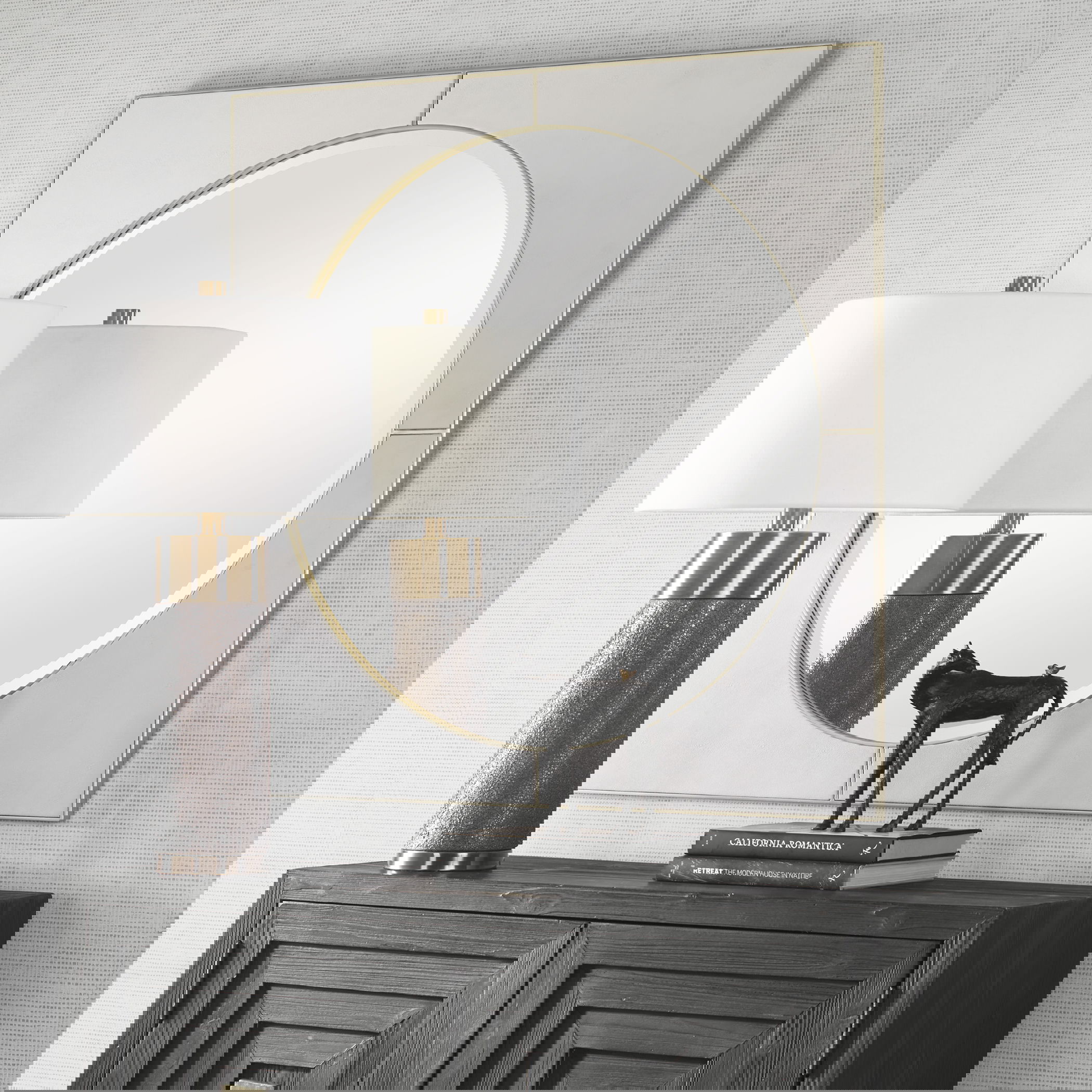 Cyprus White Square Mirror, by Uttermost, 40" width x 40" height x 1" depth View 2