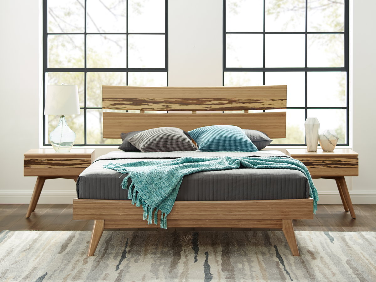 Azara Queen Platform Bed, Caramelized, by Greenington, 87" length x 64.5" width x 44" height View 11