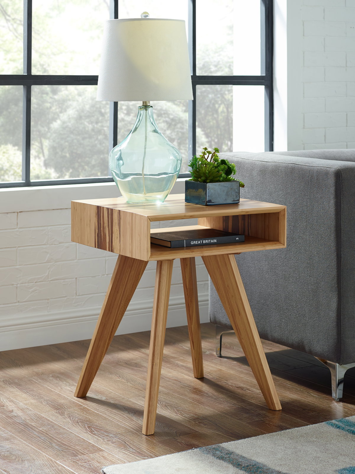Azara End Table, Caramelized, Side & End Table by Greenington, 19" length x 19" width x 24.25" height View 4