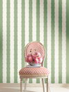 Scalloped Stripe Green Wallpaper, by York Wall, 27' length x 2'3" width x 0.02" depth thumbnail 3
