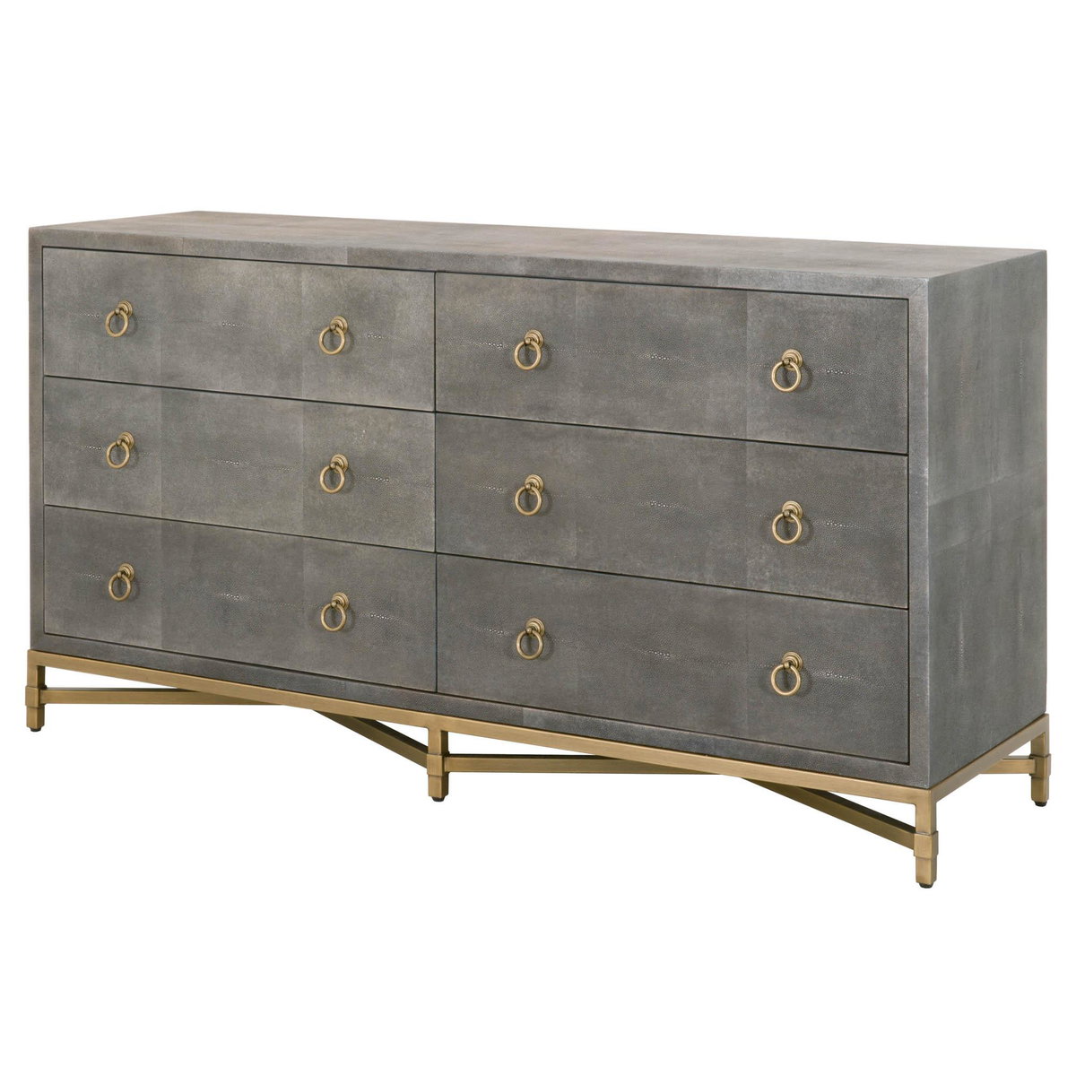 Strand Shagreen 6-Drawer Double Dresser, by Essentials for Living, 68" width x 37.5" height x 20" depth View 3
