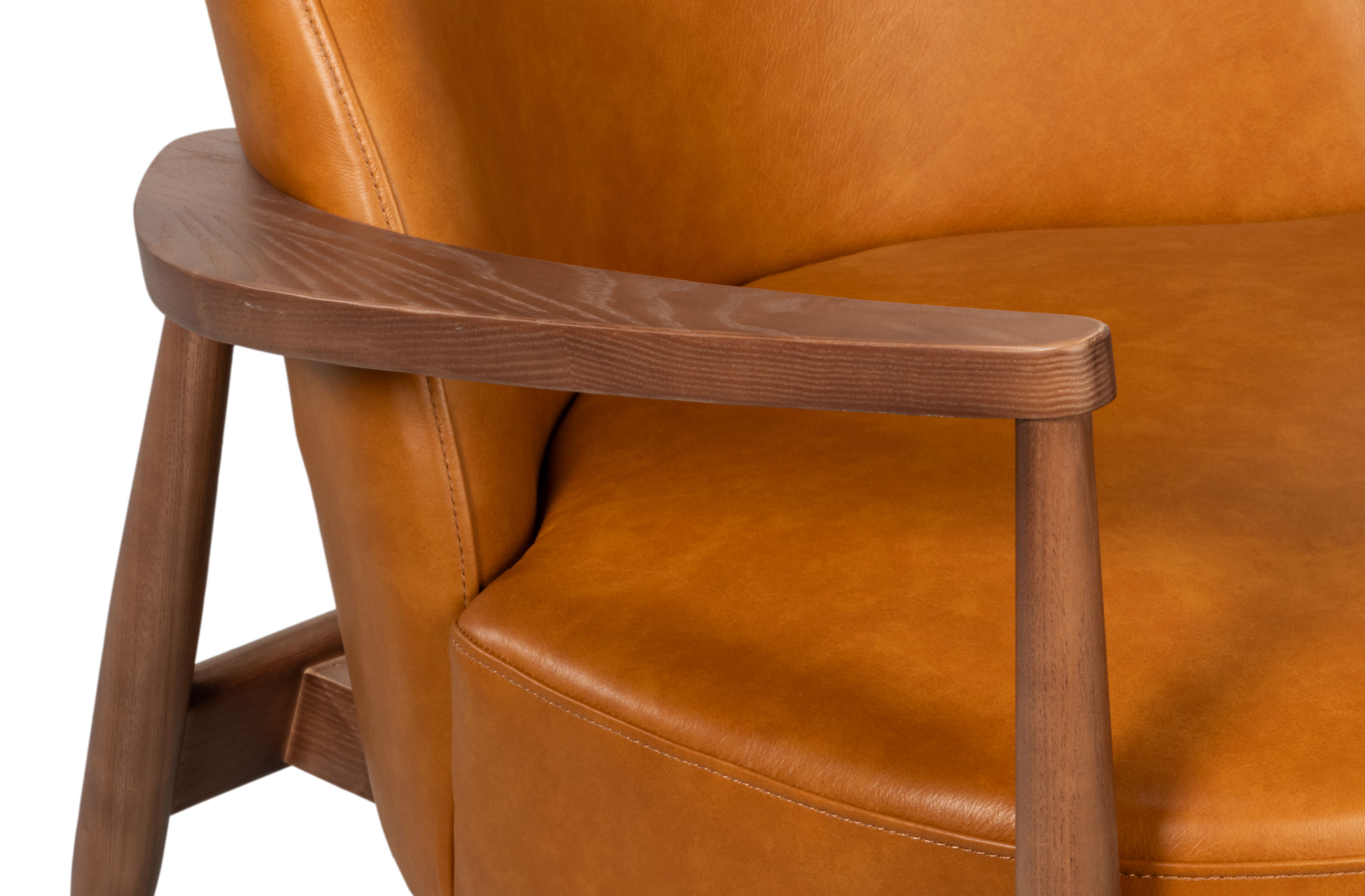Pindar Armchair, Leather, New Tan, Seating by Sarreid, 30" length x 31" width x 30" height View 12