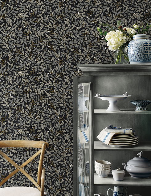 Willowberry Black Peel & Stick Wallpaper