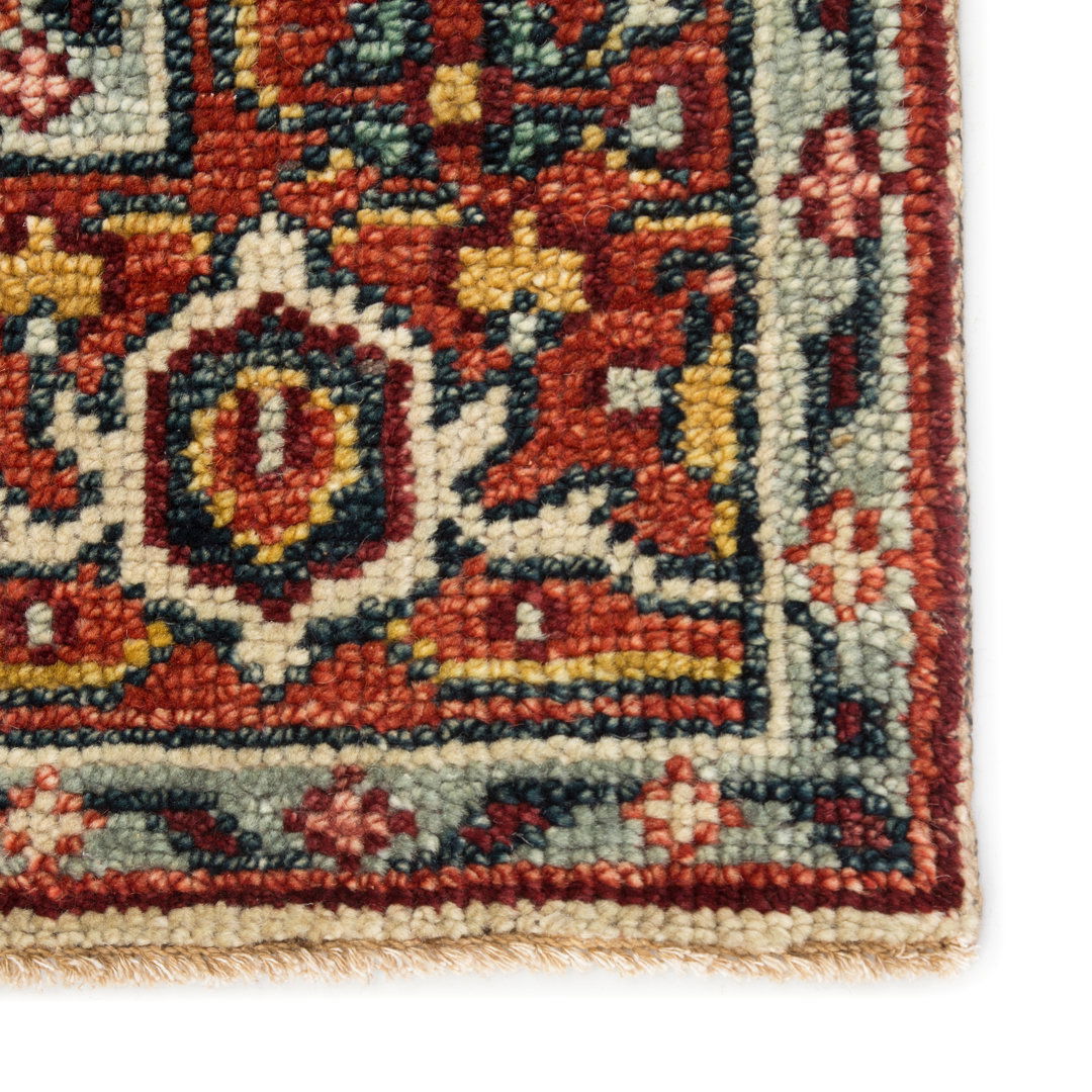 Wilkes Hand-Knotted Wool Red/Beige Area Rug large image 