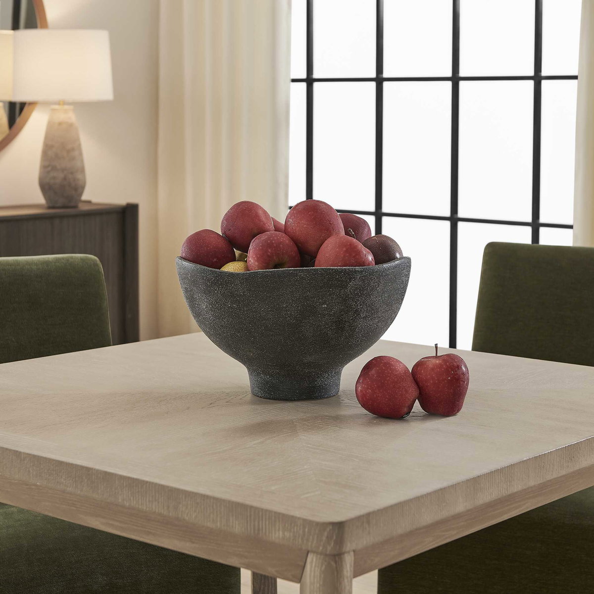 Komorebi Indoor-Outdoor Black Bowl, Decorative by Uttermost, 13" width x 8" height x 13" depth View 3