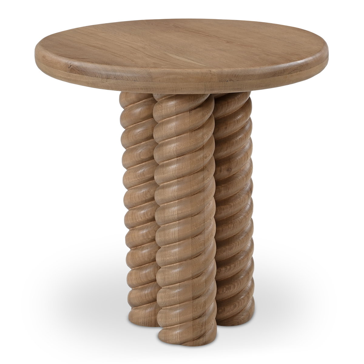 Treccia Side Table Oak, Side & End Table by Moe's Home, 22" width x 22" height x 22" depth View 2