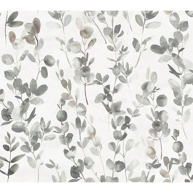 Joyful Eucalyptus Grey & Taupe Wallpaper large image 