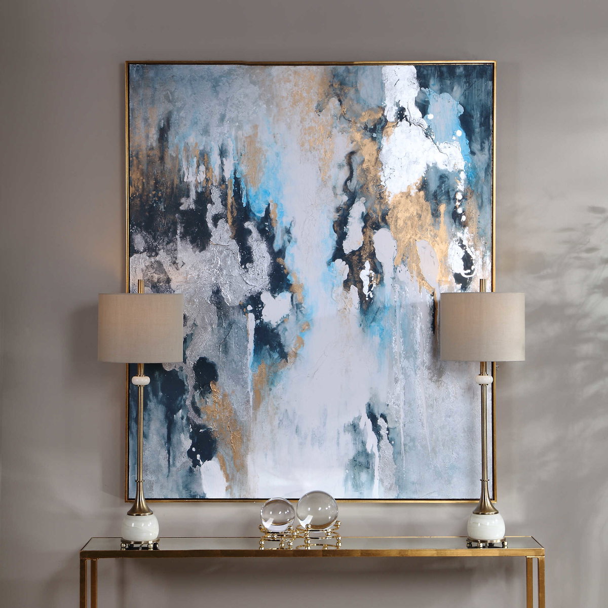 Stormy Seas Hand Painted Canvas, Art by Uttermost, 51" width x 61" height x 1.7" depth View 5