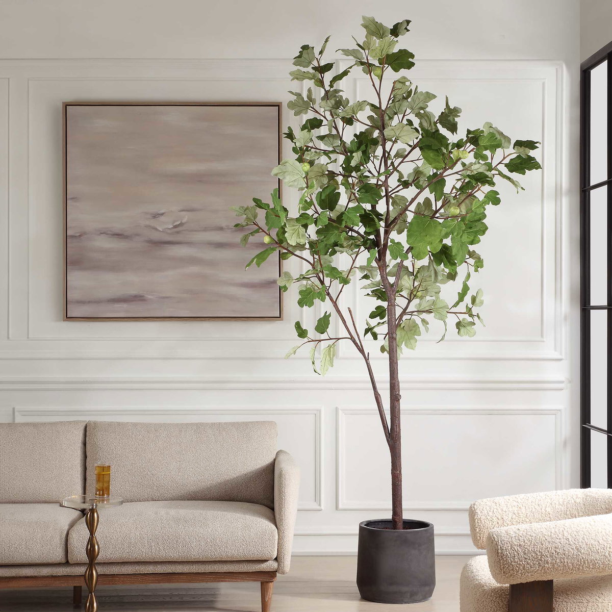Eden Potted Fig Tree, Artificial Plants & Flower by Uttermost, 37" width x 108.25" height x 31.5" depth View 2