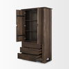 Wallen Solid Dark Brown Wood Curio Cabinet, Cabinets & Sideboard by Mercana, 40" length x 20" width x 70" height thumbnail 8