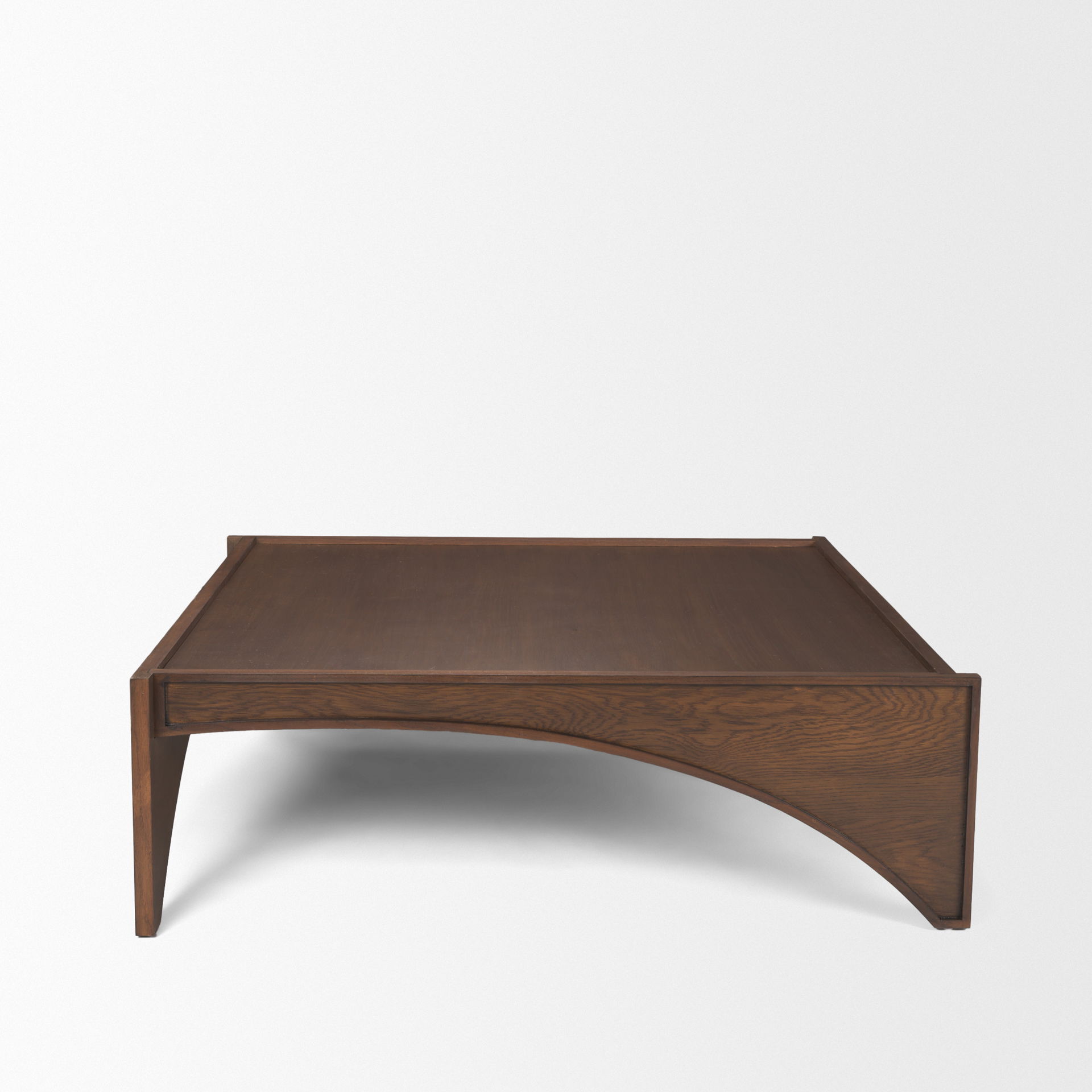 Laraya Medium Brown Wood Coffee Table, by Mercana, 48" length x 48" width x 15" height View 4