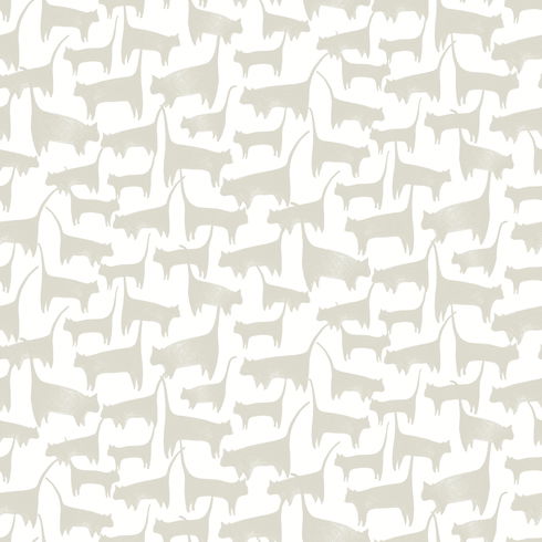 Cat Tails Beige Peel & Stick Wallpaper