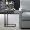 Theodore Travertine Accent Table, Side & End Table by Uttermost, 16" width x 23" height x 12" depth thumbnail 2