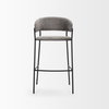 Carolyn Backless 39.8in Seat Bar Stool | Gray Fabric with Stool, Counter & Bar Stool by Mercana, 19.25" length x 20.4" width x 39.75" height thumbnail 3