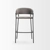Carolyn Bar Stool with Gray Fabric & Matte Black Metal, Counter & Bar Stool by Mercana, 19.25" length x 20.4" width x 39.75" height thumbnail 3