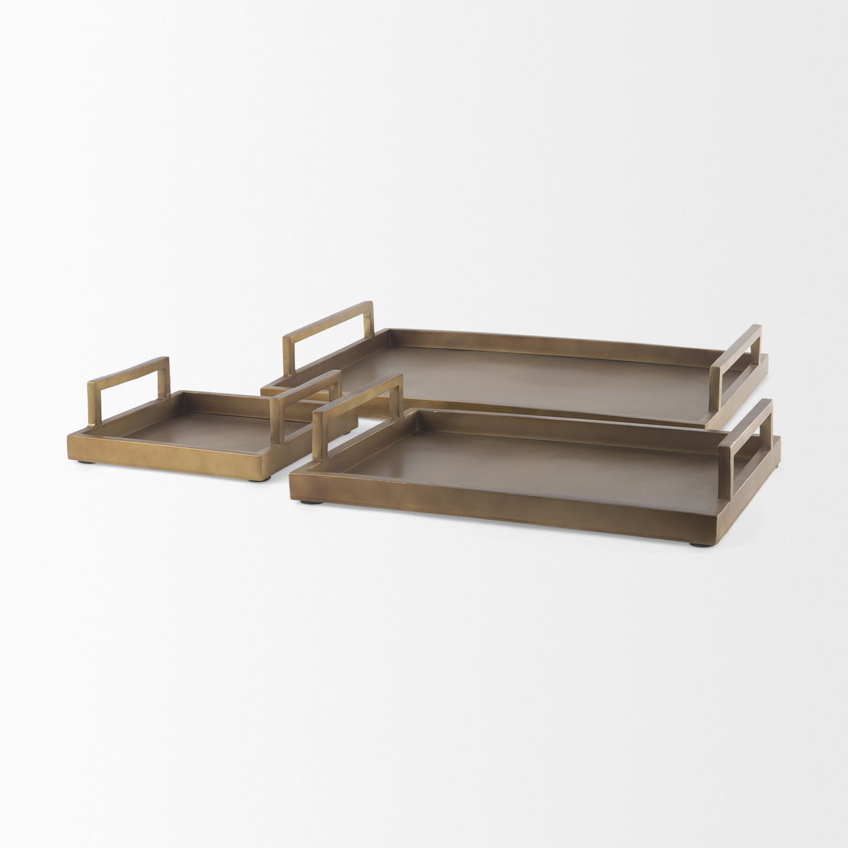 Shay Aluminium Tray - Small, Decorative Tray by Mercana, 9.5" length x 9.5" width x 3" height View 14