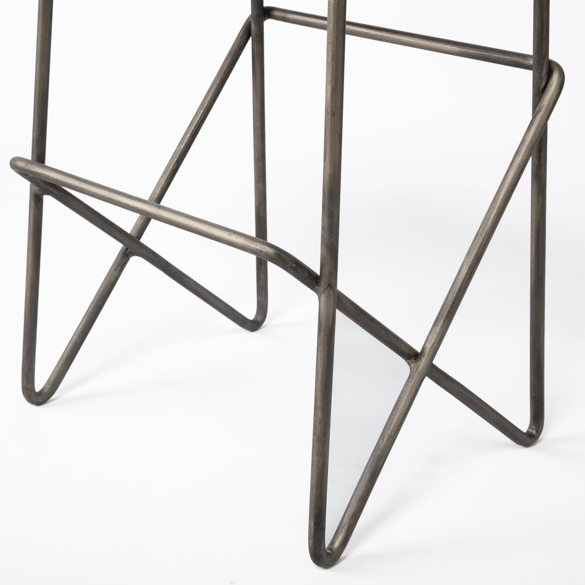 Katniss Backless 26in Seat Counter Stool | Cream Fabric with Gold Metal, Counter & Bar Stool by Mercana, 16" length x 16" width x 26" height View 11