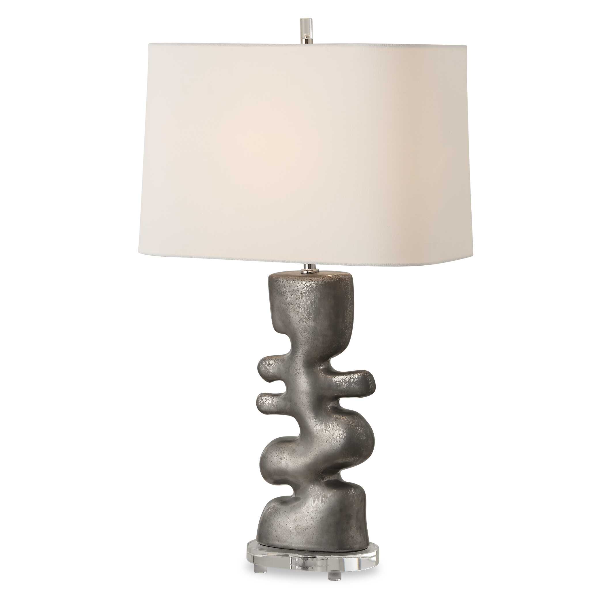 Free Flowing Nickel Table Lamp large image 
