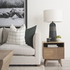 Javier 18.0L x 18.0W x 30.75H Black Base with Cream Fabric Shade Table Lamp, by Mercana, 18" length x 18" width x 30" height thumbnail 5
