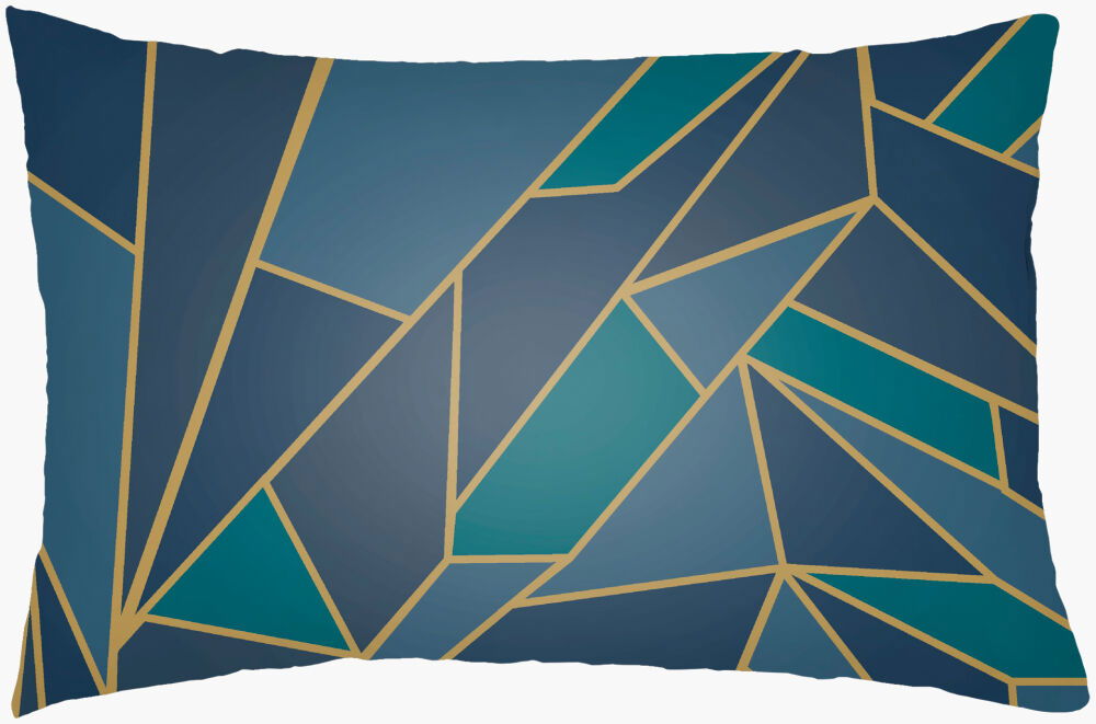 Geometric Shatter Lumbar Pillow, Decorative Pillow by Surya, 14" length x 22" width