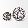 Sphaira I Small 5L x 5W Silver Cast Aluminum Decorative Tree Branch Orb, Decorative Object by Mercana, 4.75" length x 4.75" width x 4.75" height thumbnail 3