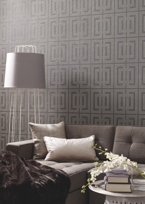 Quad Grey & Charcoal Wallpaper