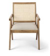 Donna Cane Back Dining Arm Chair | Light Beige Linen with Mango Wood, Dining Chair by Mercana, 21.65" length x 21.65" width x 29.52" height thumbnail 4