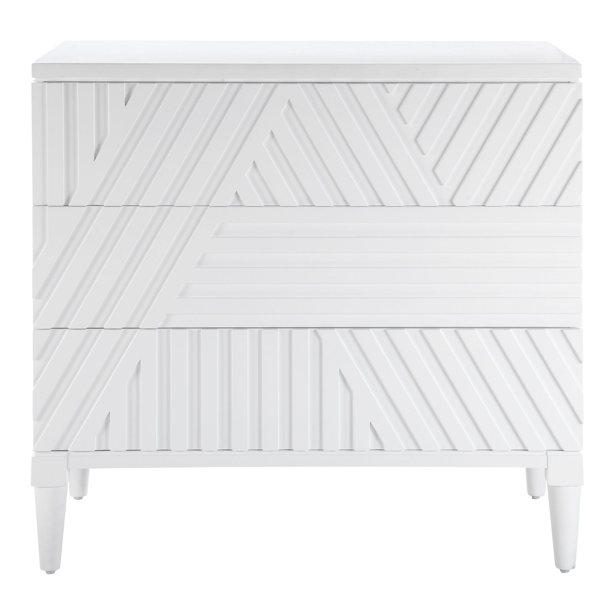 Colby White Drawer Chest, Furniture by Uttermost, 36" width x 33" height x 18" depth View 1