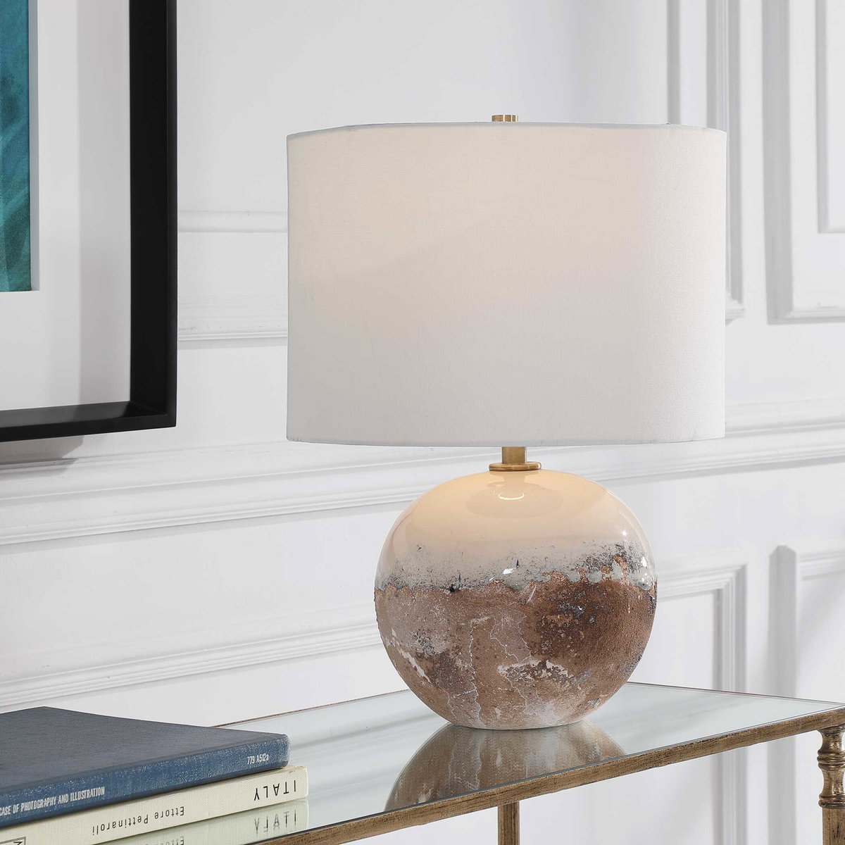 Durango Terracotta Accent Lamp, Table Lamp by Uttermost, 13" width x 18" height x 13" depth View 2
