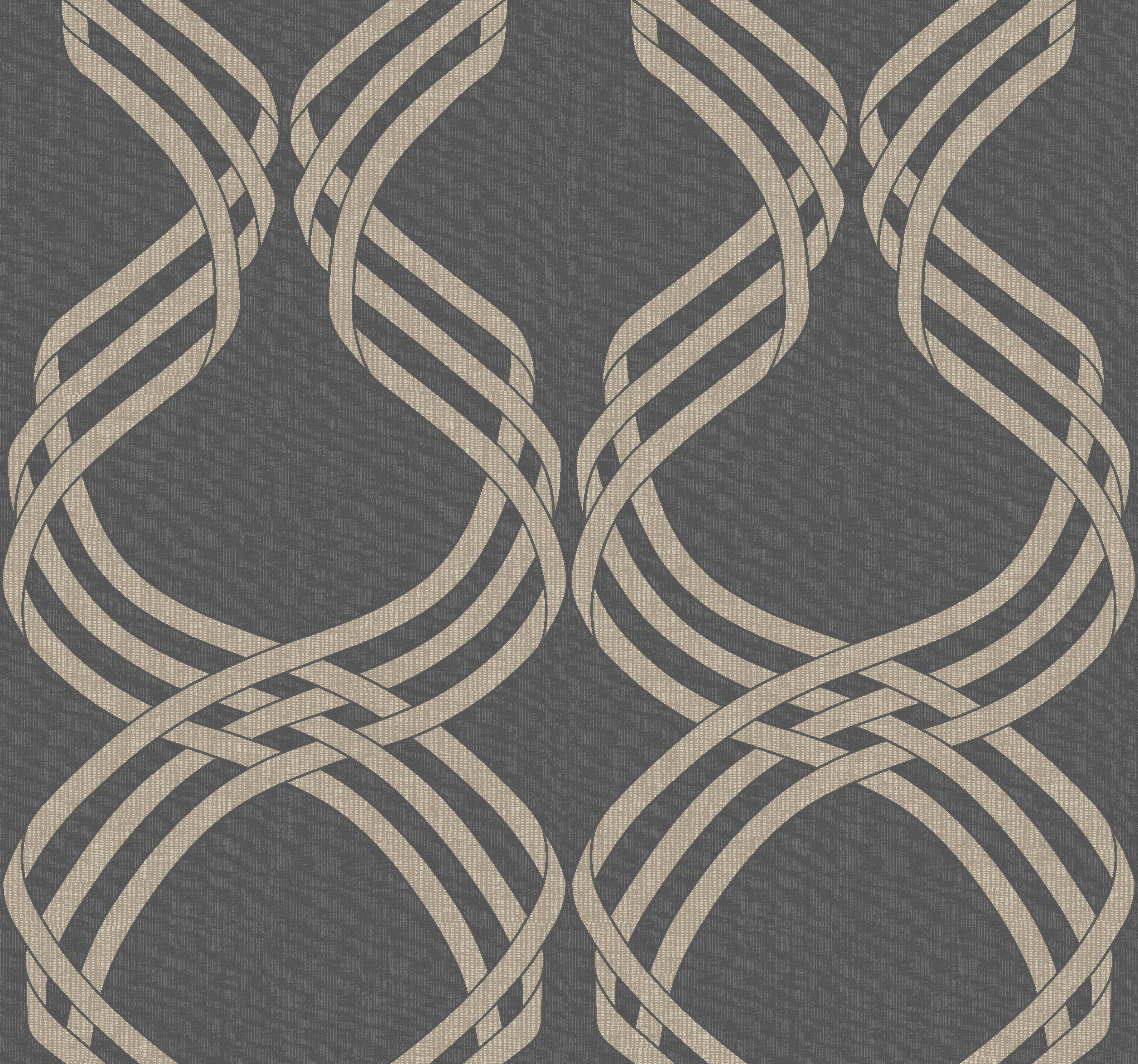 Dante Ribbon Charcoal Metallic Wallpaper large image 