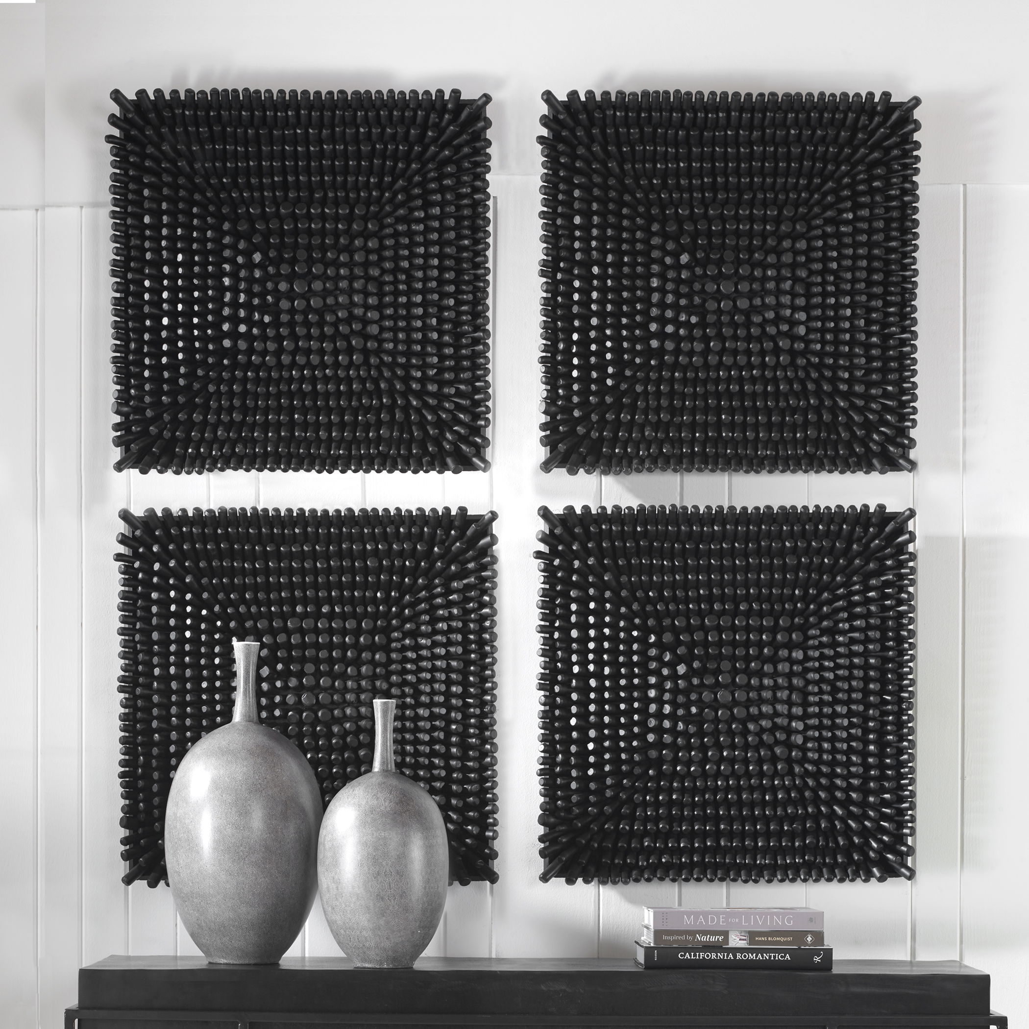 Portside Black Wood Wall Panel large image 