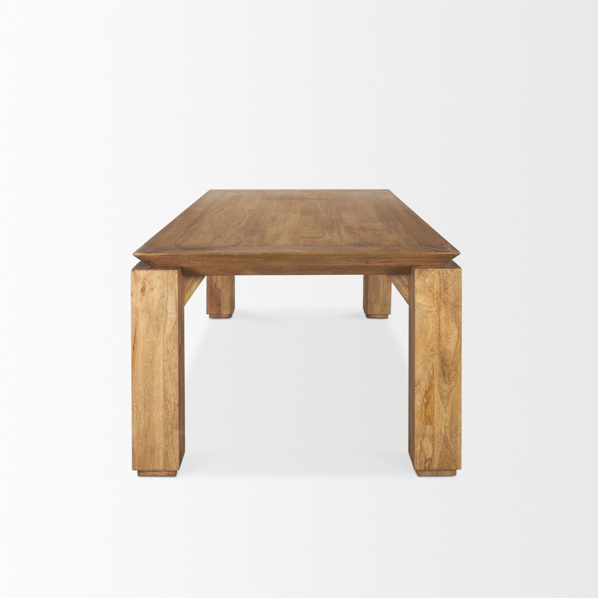 Sapphira Brown Wood Tapered Top Rectangular Dining Table large image 