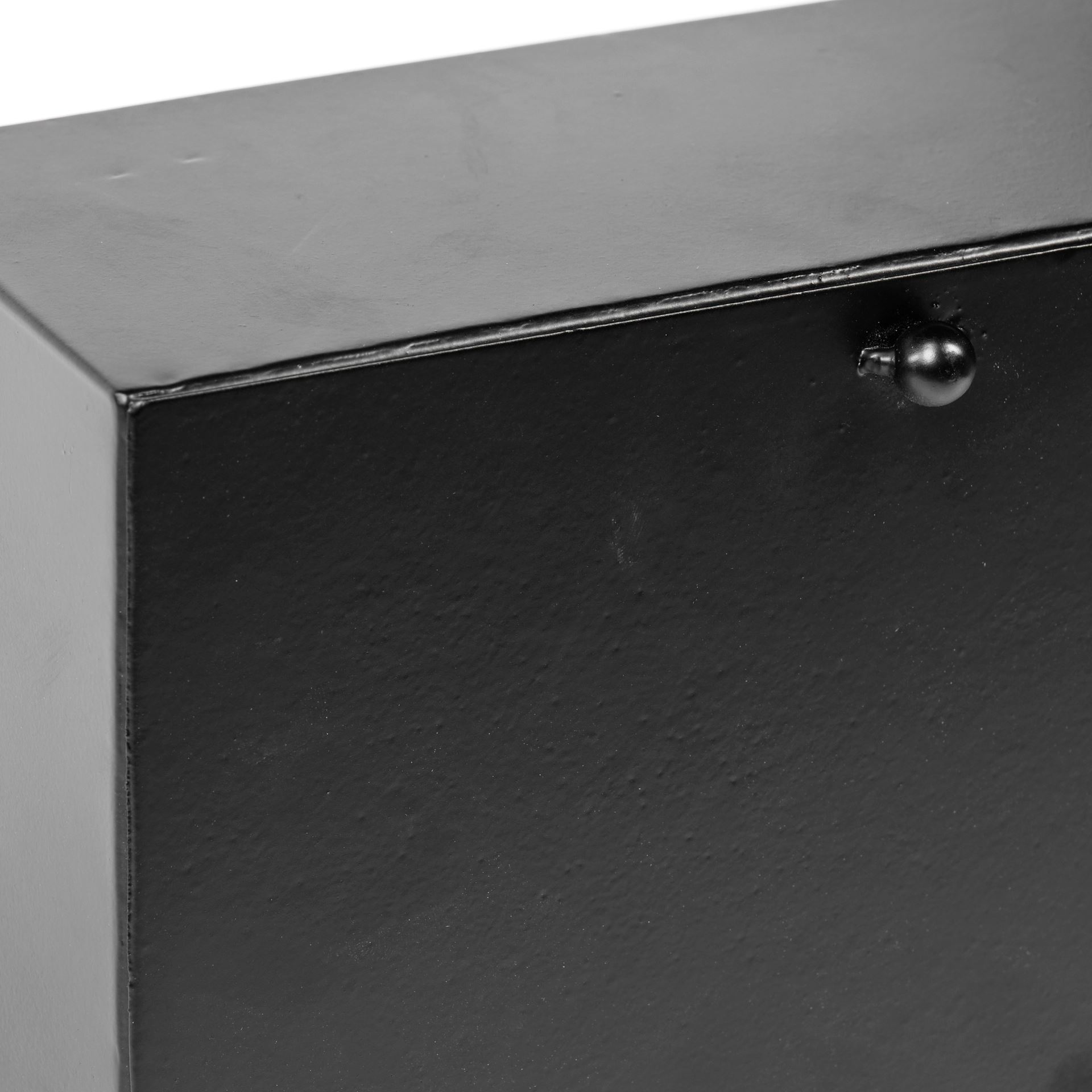 Lita Black Metal Rectangular Table Clock, by Mercana, 8.5" length x 4.13" width x 7.87" height View 11