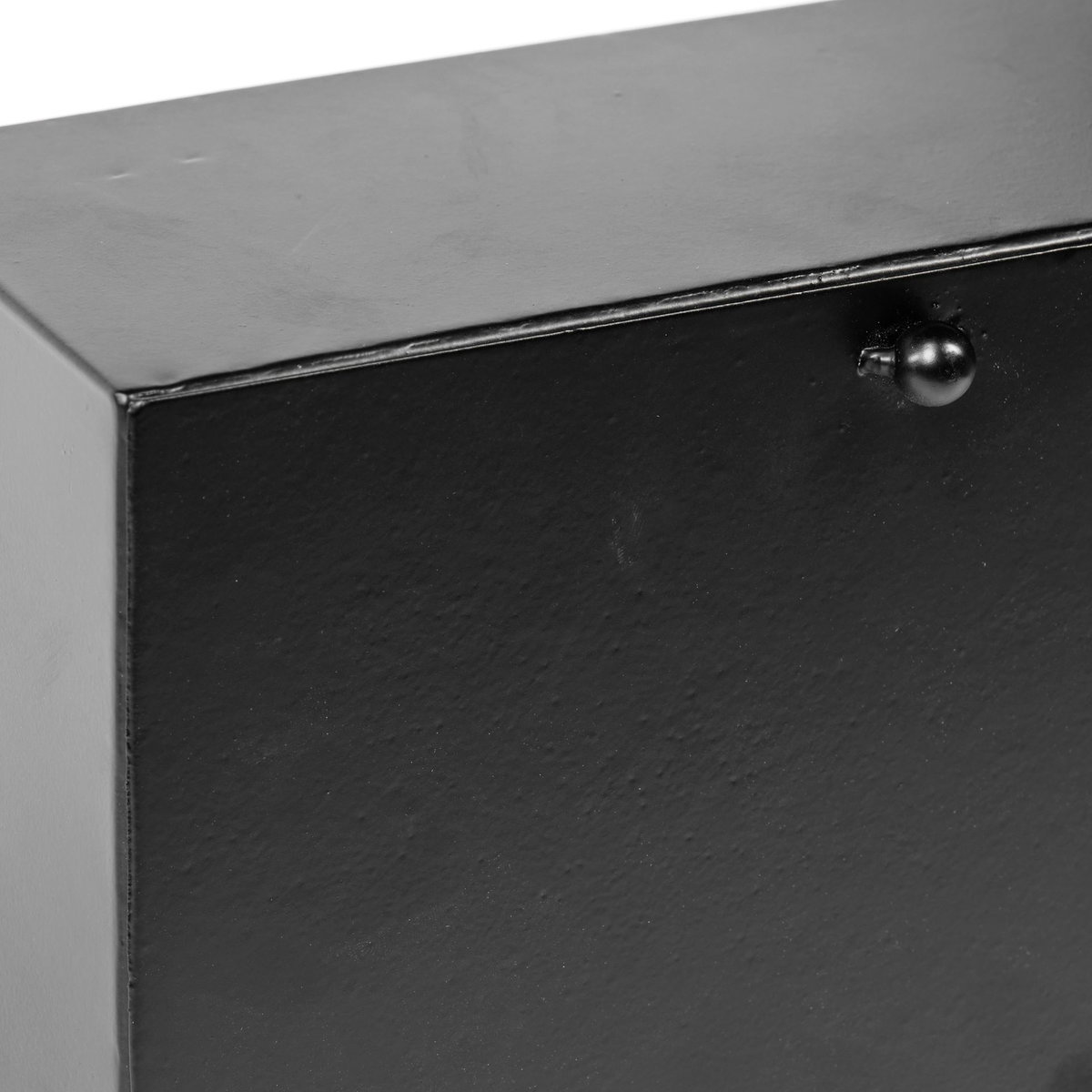 Lita Black Metal Rectangular Table Clock, by Mercana, 8.5" length x 4.13" width x 7.87" height View 11