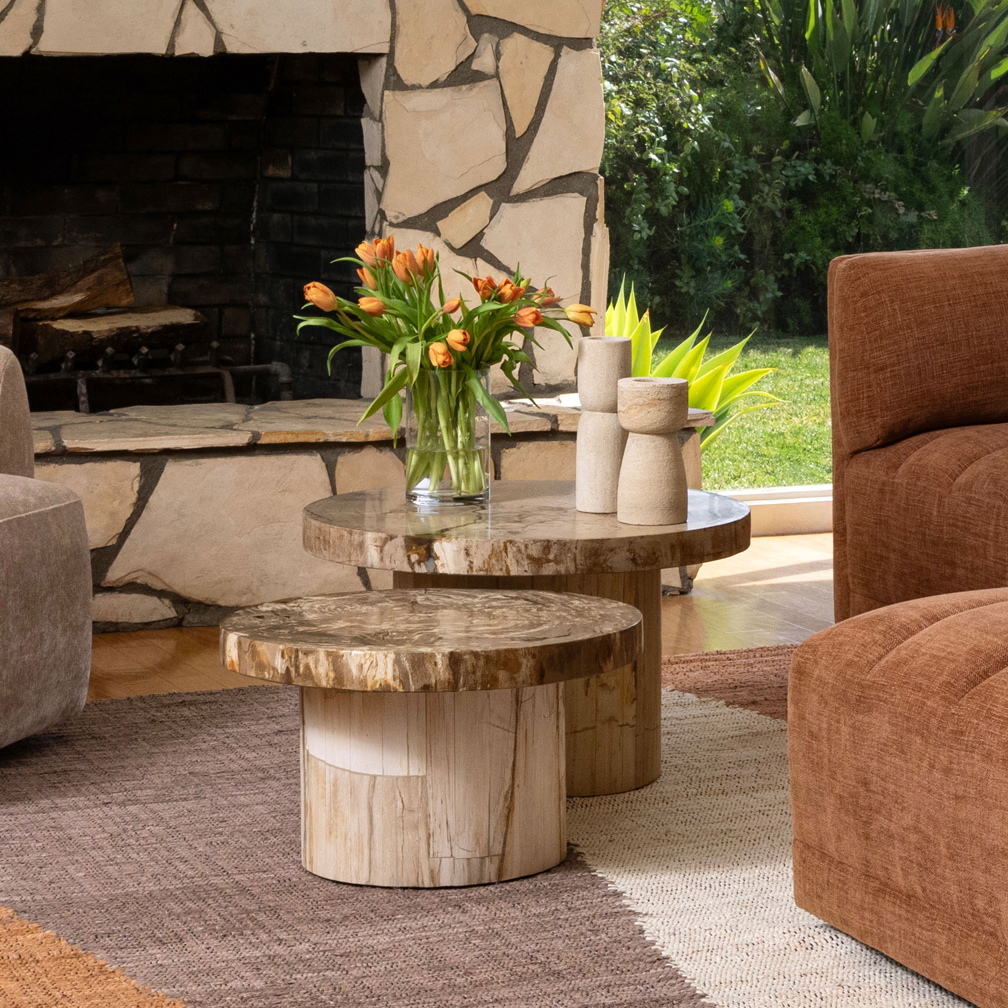 Brittany Coffee Table Natural Small, by Dovetail, 21.65" width x 13.1" height x 21.65" diameter x 21.65" depth View 5