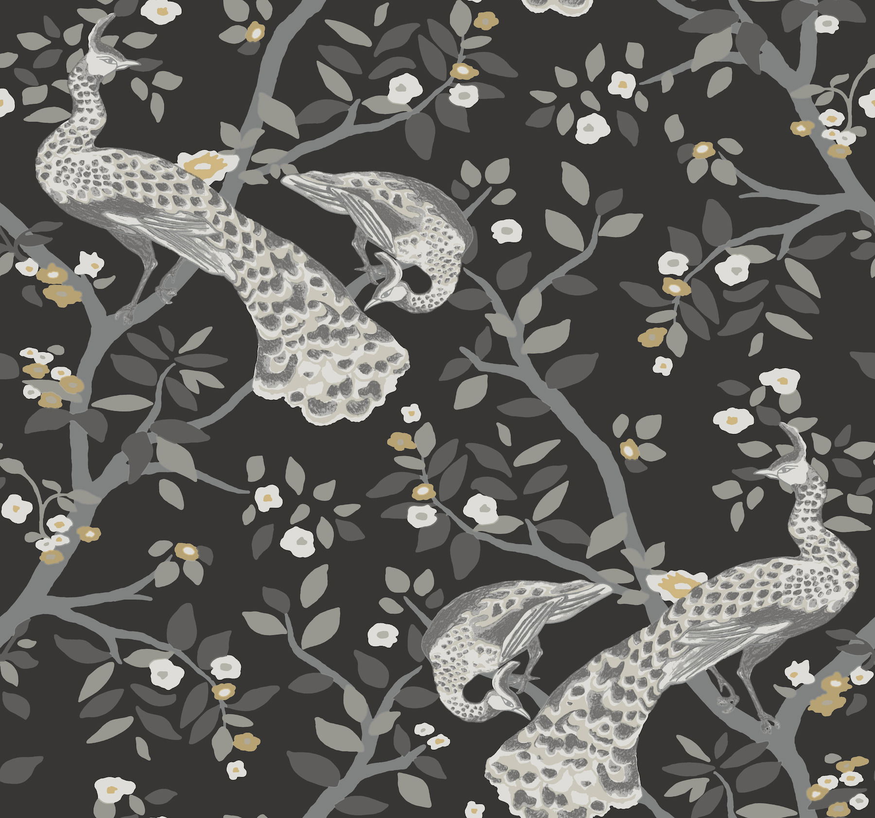 Plume Black & Gold Wallpaper large image 