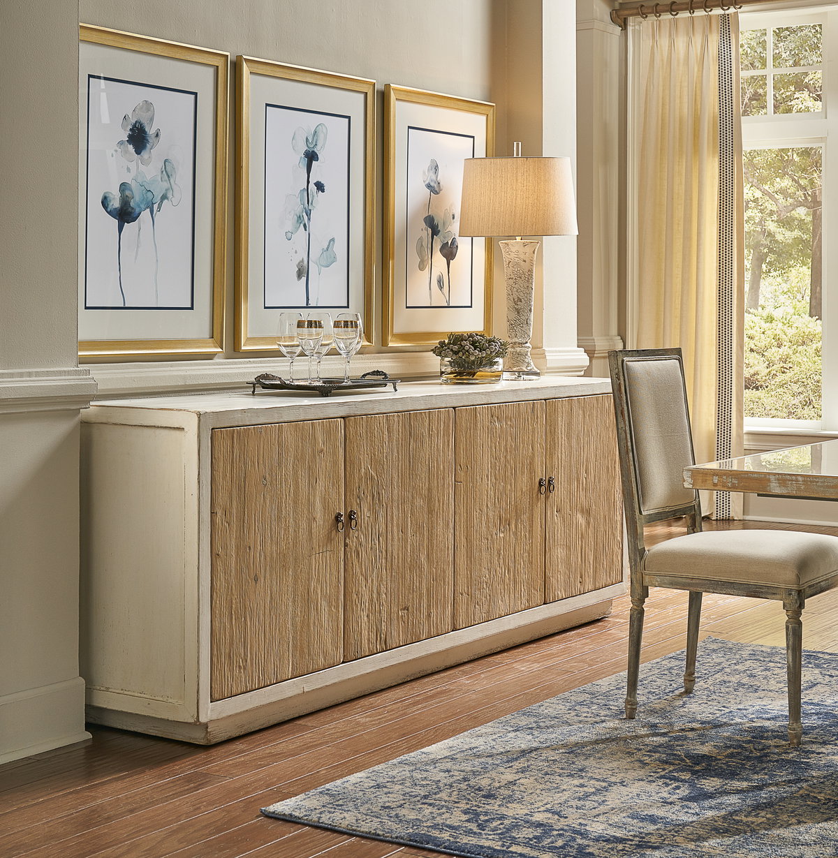 Modern Sideboard, Cabinets & Sideboard by Sarreid, 94" length x 20" width x 34" height View 14
