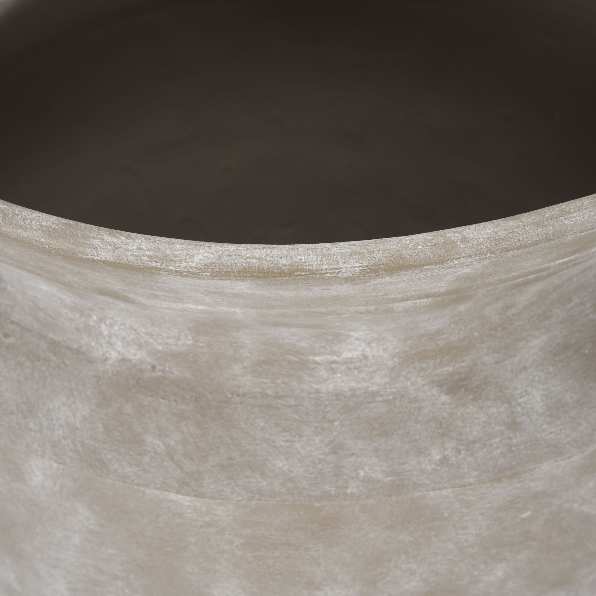 Utari Short Gray Brown with White Detailing Ceramic Floor Vase large image 