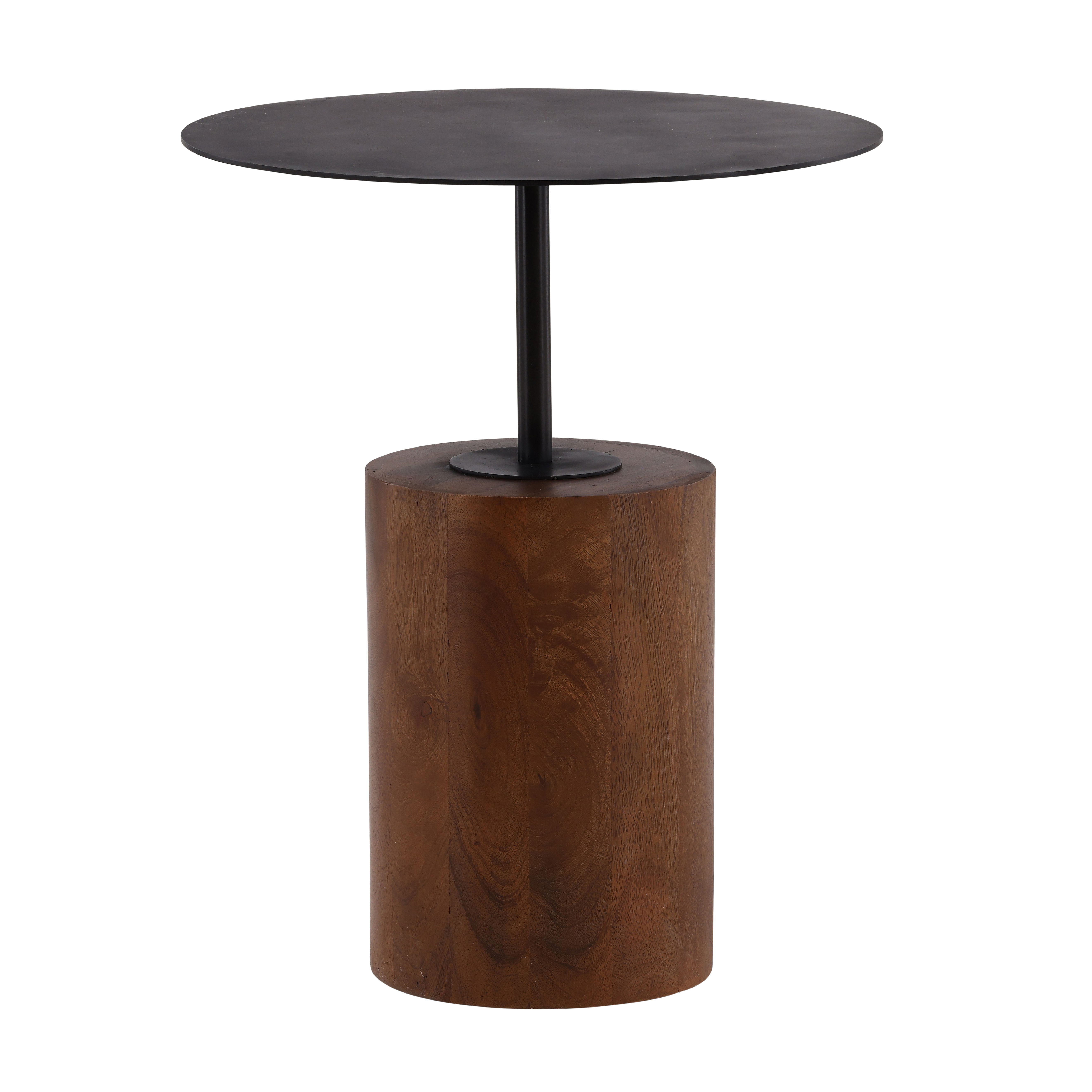 Arlo Side Table Brown, Side & End Table by Dovetail, 20" width x 24" height x 20" diameter x 20" depth View 1