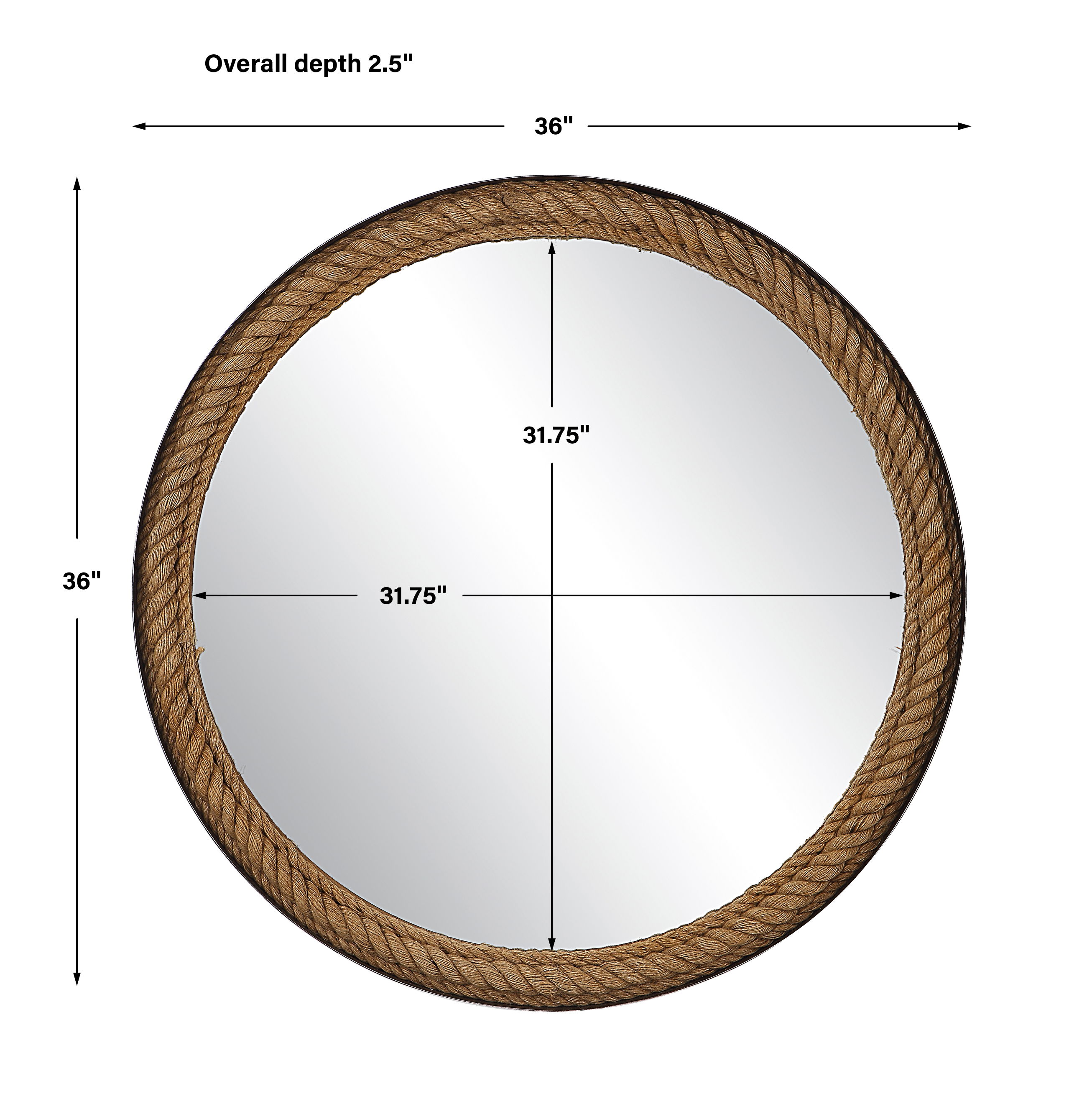 Bolton Round Rope Mirror large image 