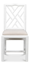 Brighton Bamboo Side Chair, White, Dining Chair by Sarreid, 17" length x 22" width x 39" height thumbnail 2