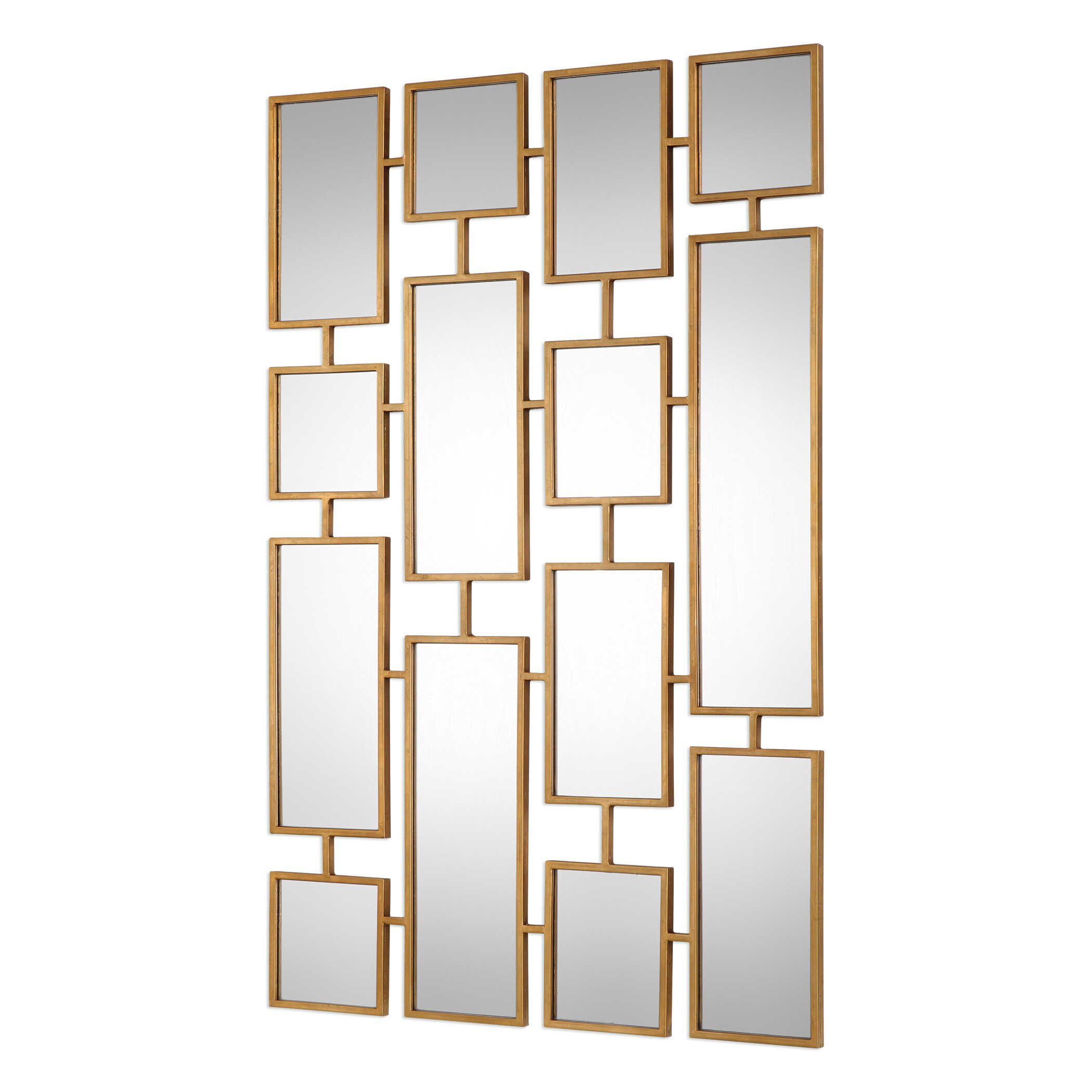 Kennon Forged Gold Rectangles Mirror, by Uttermost, 32" width x 48" height x 0.5" depth View 4