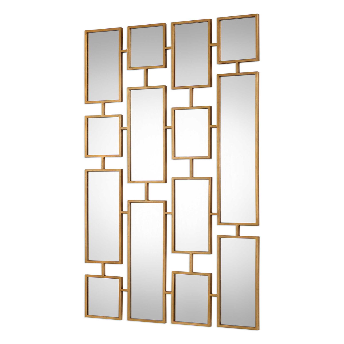 Kennon Forged Gold Rectangles Mirror, by Uttermost, 32" width x 48" height x 0.5" depth View 4