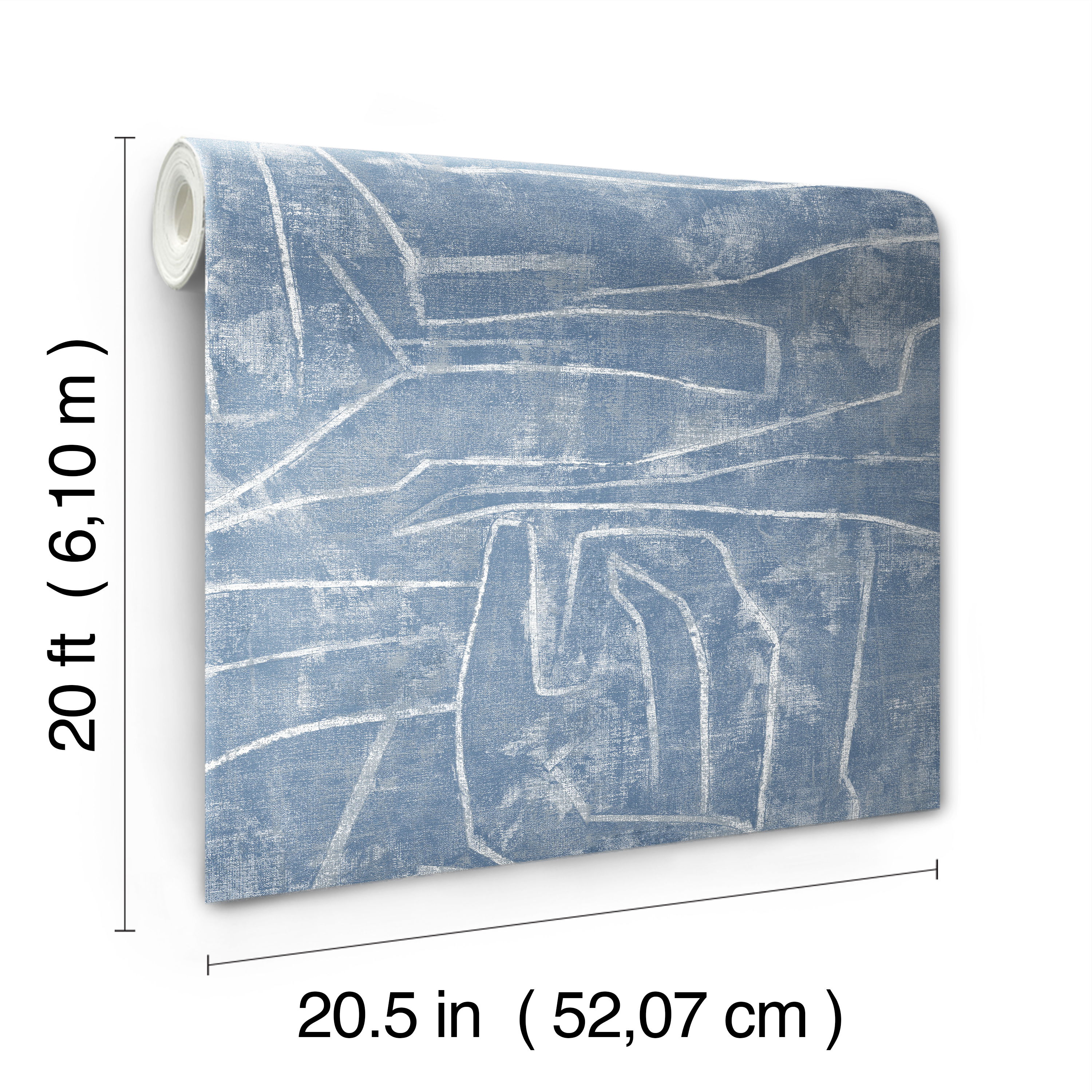 Urban Chalk Blue Peel & Stick Wallpaper large image 