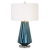 Pescara Teal-Gray Glass Lamp, Table Lamp by Uttermost, 17" width x 28.25" height x 17" depth thumbnail 1