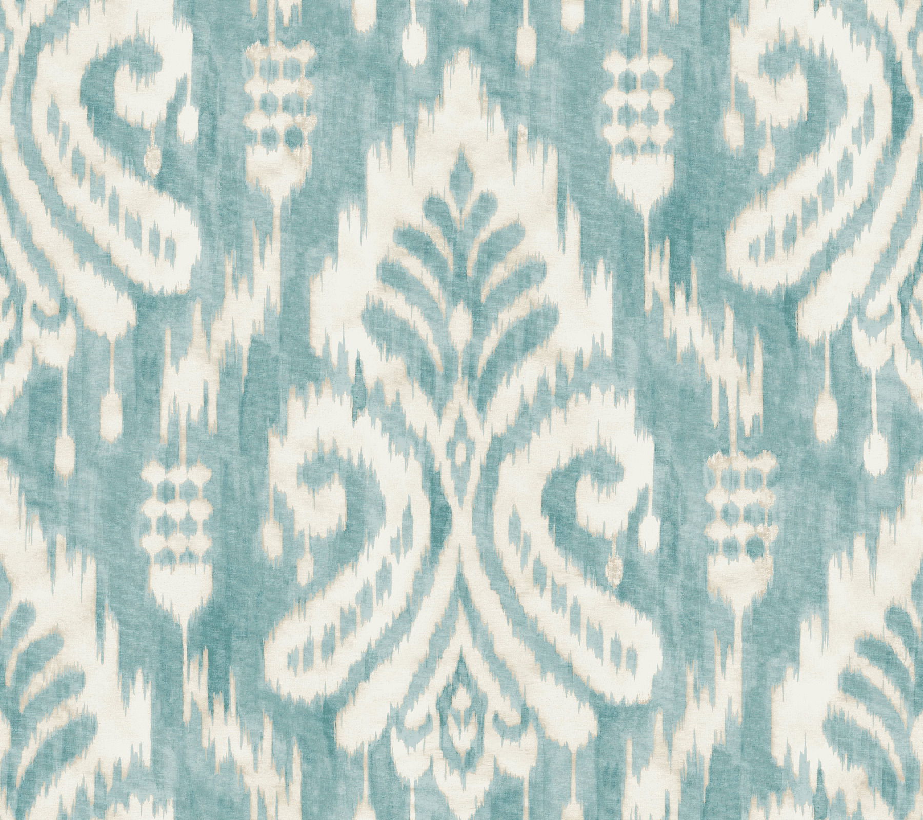 Hawthorne Ikat Aqua Wallpaper large image 