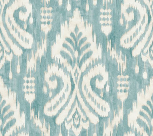 Hawthorne Ikat Aqua Wallpaper