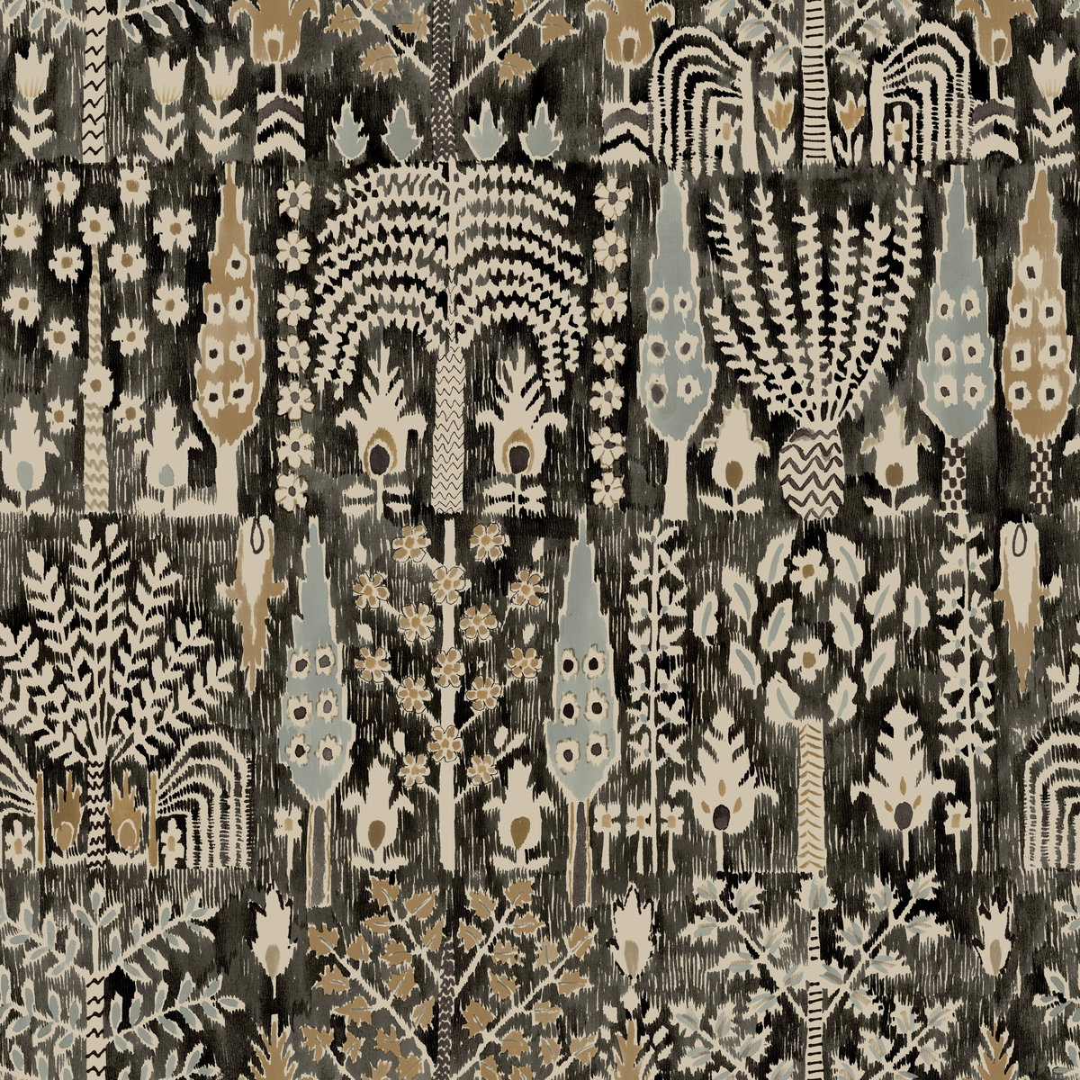 Persian Ikat Black Peel & Stick Wallpaper, by York Wall, 18' length x 1'8.5" width x 0.02" depth